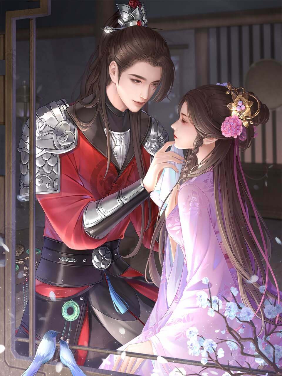 红衣将军与宫廷少女相望